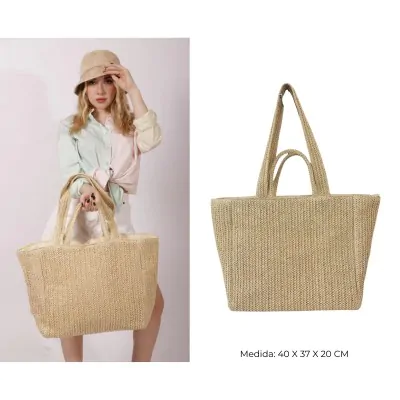 Bolso Canasto Doble Manija Beige