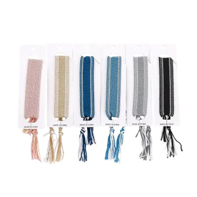 Pulsera Tela Hilo Lineas X12