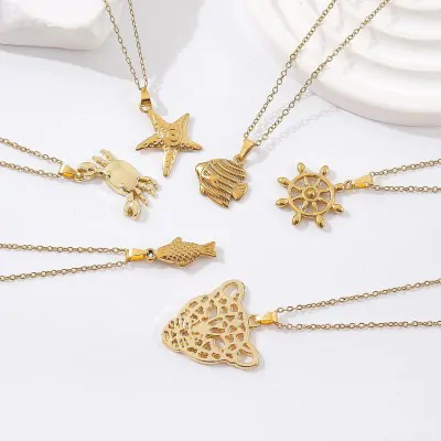 Collar Acero Nature Dorado X6