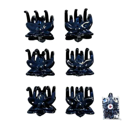 Broche Flor 4cm Negro
