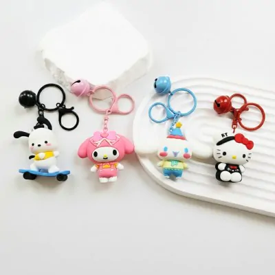 Llavero Goma Personaje + Campana -sanrio X12