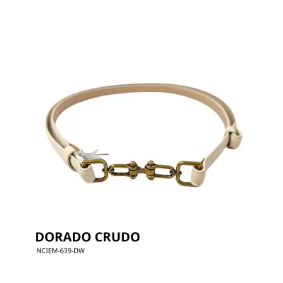 Cinturon Eco Cuero Cowboy Dorado Crudo