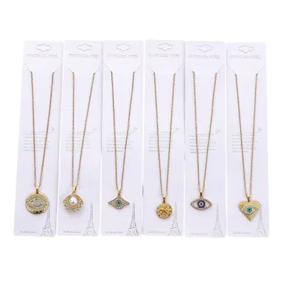 Collar Acero Ojo Turco Stras B X6