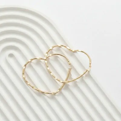 Argolla Acero Dorado N50 Corazon X6