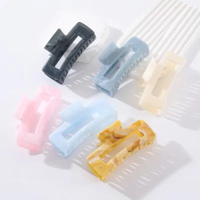 Broche Plastico Marmolado - Rectangular X12