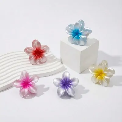 Broche Flor Bali Degrade 8cm - Blanco X12