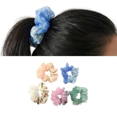 Scrunchies Combinado Gasa Floral X12