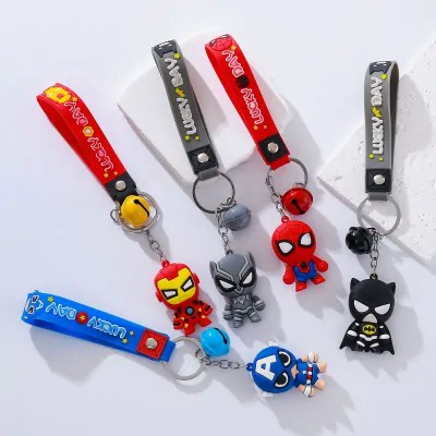 Llavero Goma Super Heroes + Correa X12