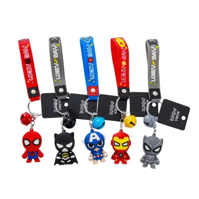 Llavero Goma Super Heroes + Correa X12