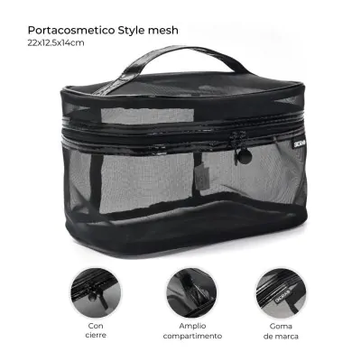 Portacosmetico Style Mesh Red Negro