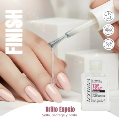 Esmalte Agowan Gel 10ml Brillo Top Coat X2