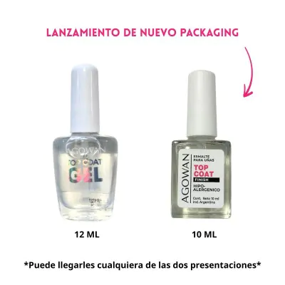Esmalte Agowan Gel 10ml Brillo Top Coat X2