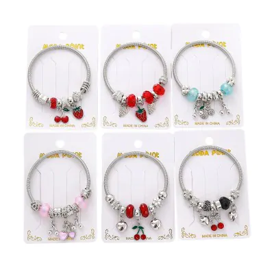 Pulsera Pandora Metal Cerrada - Plateado Frutal X6