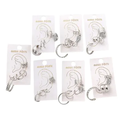 Set Argolla + Cuff Plateado X12
