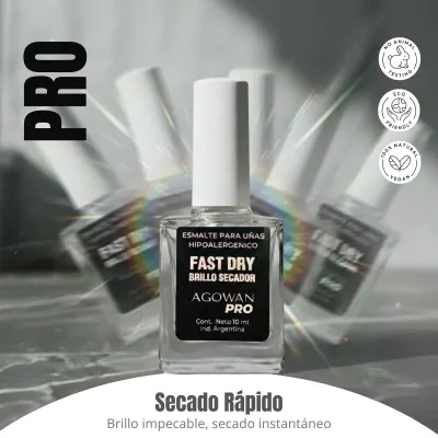Esmalte Agowan Tratamiento 10ml Brillo Secador X2