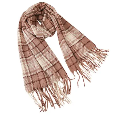Pashmina Cuadrille Tartan Beige