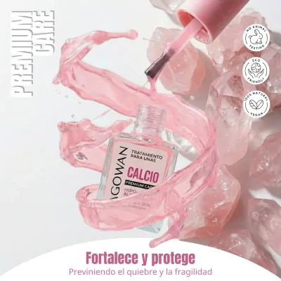 Esmalte Agowan Tratamiento 10ml Calcio Rosa X2