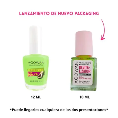 Esmalte Agowan Tratamiento 10ml Revitalizador Palta X2