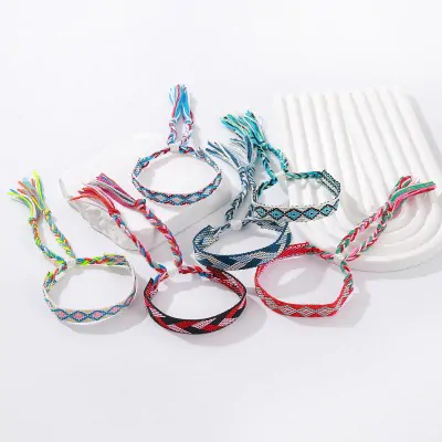 Pulsera Tela Hilo Estampado B X12