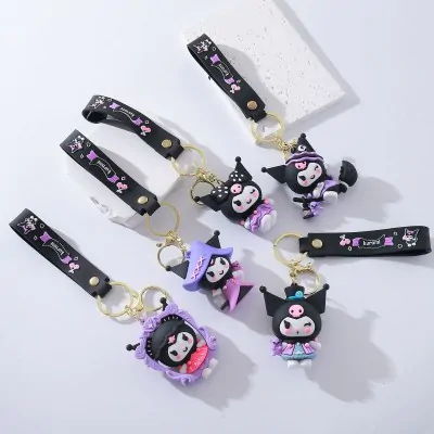 Llavero Goma Personaje Xl + Correa -sanrio Kuromi Bruja X12