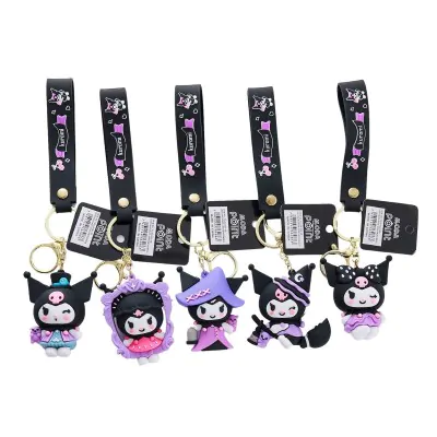 Llavero Goma Personaje Xl + Correa -sanrio Kuromi Bruja X12
