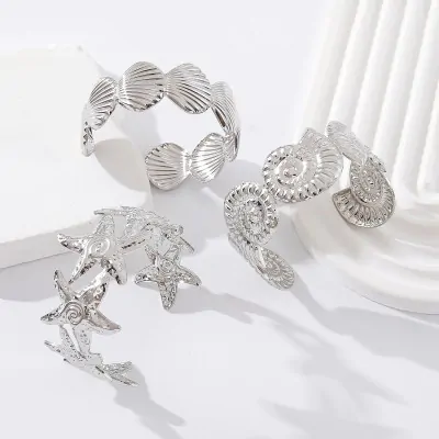 Pulsera Brazalete Formas A Plateado X6