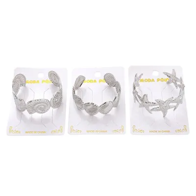 Pulsera Brazalete Formas A Plateado X6