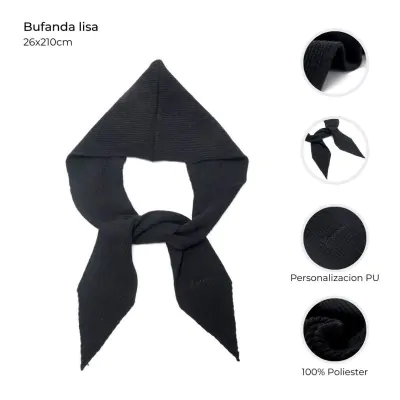 Bufanda Con Capucha 28x200 Negro