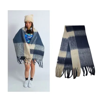 Manton Nube Cuadrille 50x180 Azul Marino