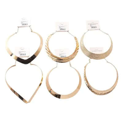 Collar Rigido Ancho Dorado X6