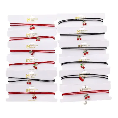 Choker Gamuza Cherry X12