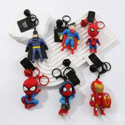 Llavero Goma Personaje + Campana -spiderman X12