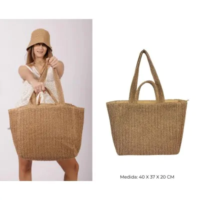 Bolso Canasto Doble Manija Camel