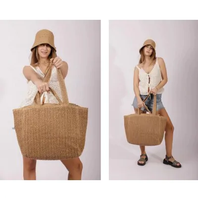 Bolso Canasto Doble Manija Camel