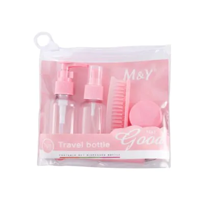 Set Viaje 5 Piezas Con Peine Rosa