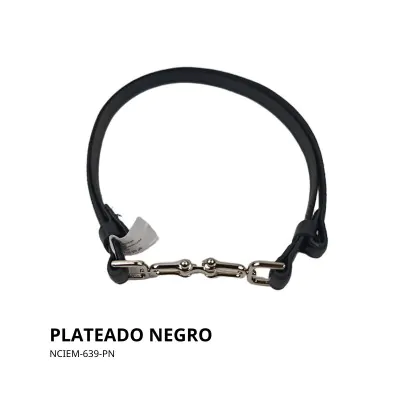 Cinturon Eco Cuero Cowboy Plateado Negro