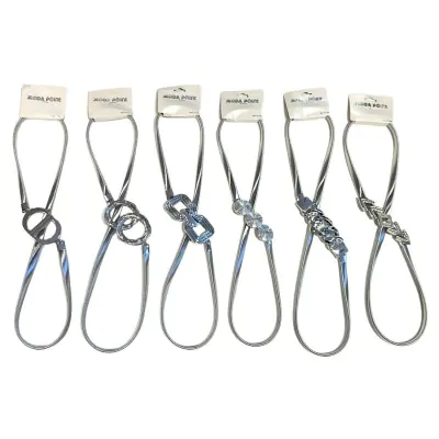 Cinturon Elastico Metalico Plateado X6