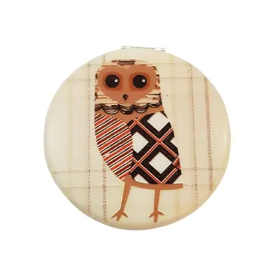 Espejo Relieve Redondo Buho Wood