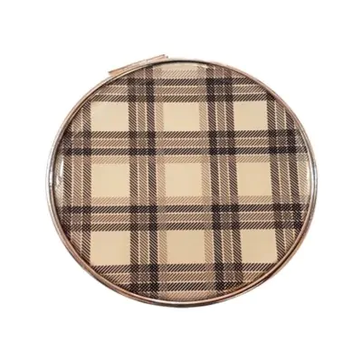 Espejo Silicona Brillo Cuadrille Plaid Beige