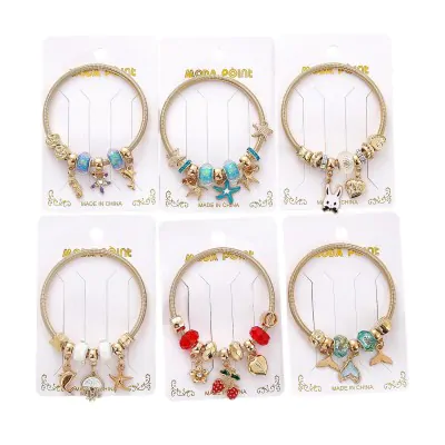 Pulsera Pandora Metal Cerrada - Dorado Cute X6