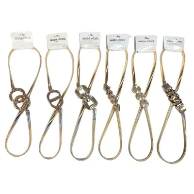 Cinturon Elastico Metalico Dorado X6