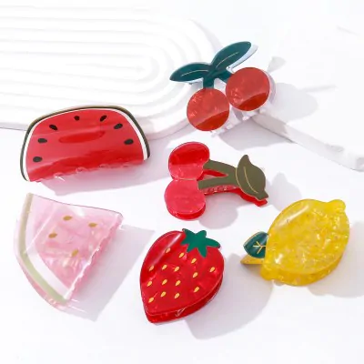 Broche Plastico Formas Frutal X6