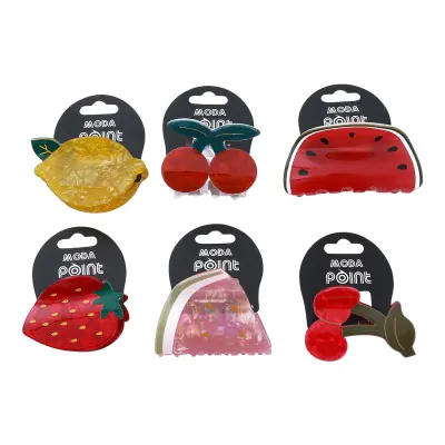Broche Plastico Formas Frutal X6