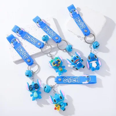 Llavero Goma Personaje + Correa Stitch X12