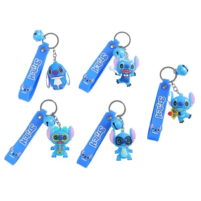 Llavero Goma Personaje + Correa Stitch X12