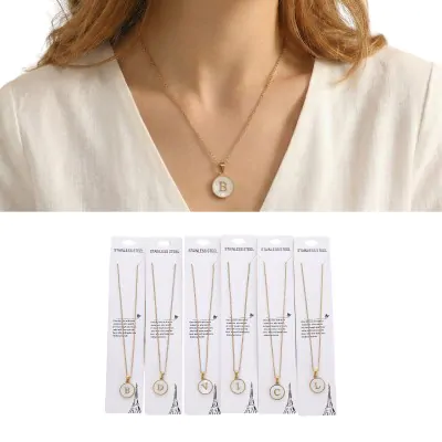 Collares Acero Letras B Dorado X6