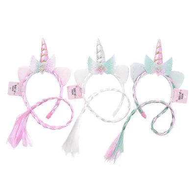 Vincha Infantil Trenza Unicornio X6