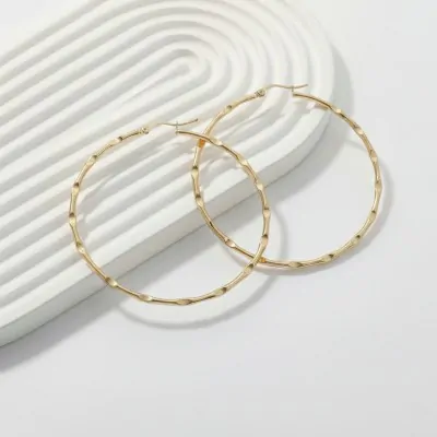 Argolla Acero Dorado N50 Circulo X6