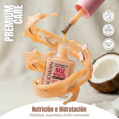 Esmalte Agowan Tratamiento 10ml Base Nutrit Con Coco X2