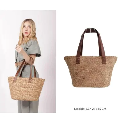 Bolso Canasto Rigida Cinta Marron
